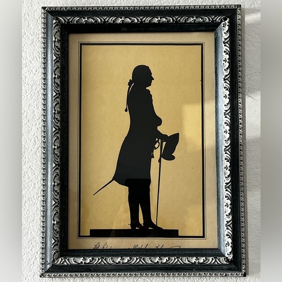 Vintage Catalda for Carson's Silhouettes Borghese Style Colonial Man Framed Art - Picture 2 of 3